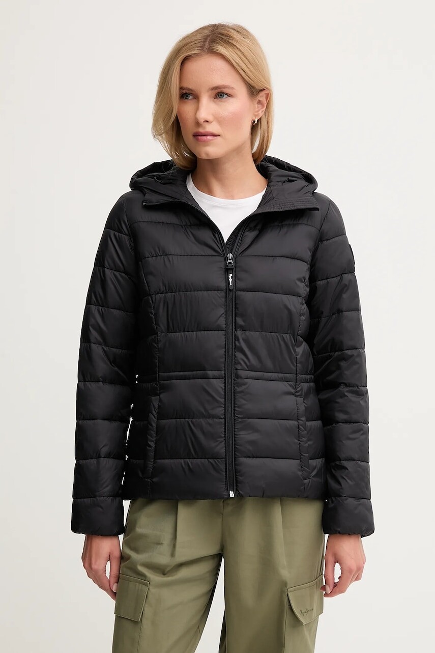 Bunda Pepe Jeans čierna farba, prechodná, PL4024378