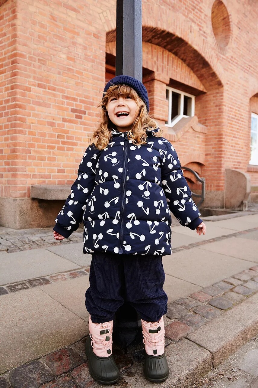 Detská bunda Liewood Anemone Long Jacket tmavomodrá farba, LW20194