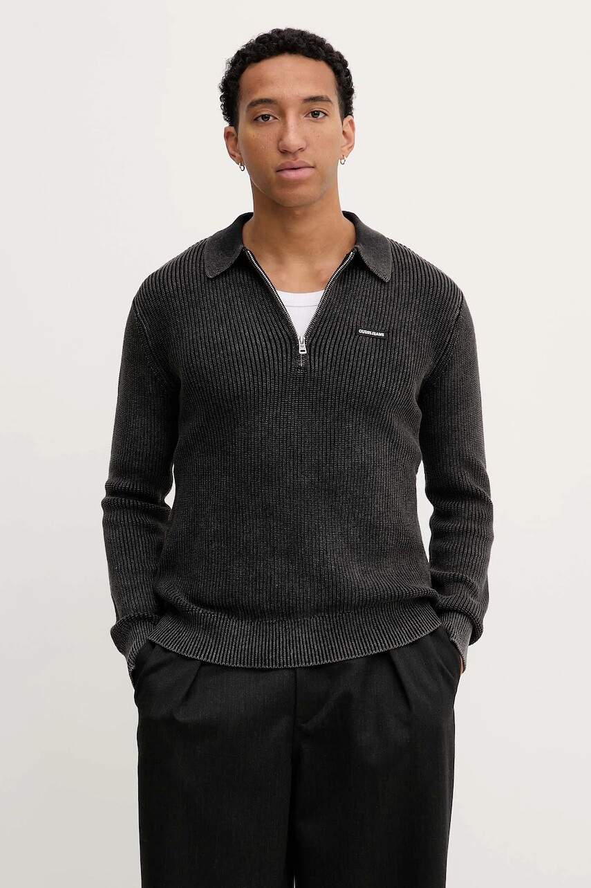 Bavlnený sveter Guess Jeans šedá farba, ľahké, M5BR05 Z3HM1