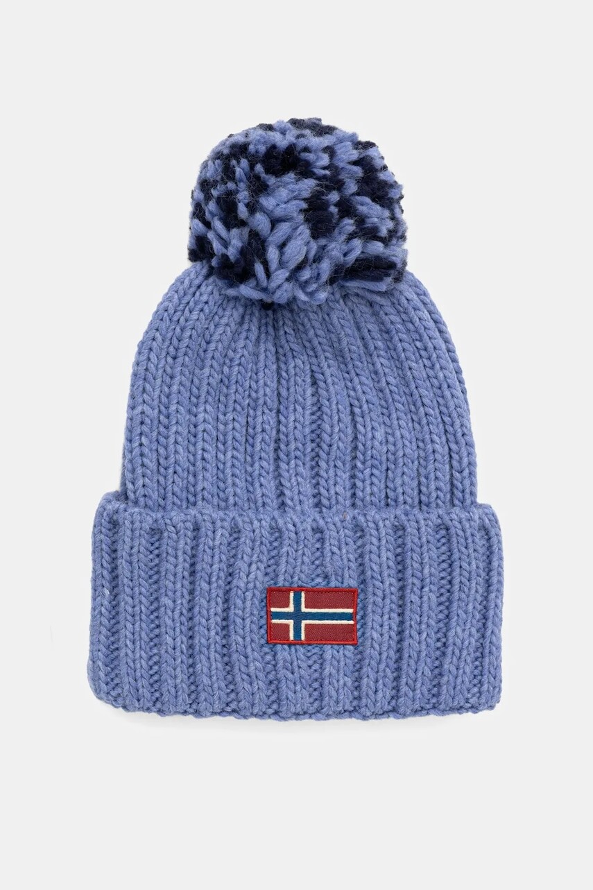Čiapka s prímesou vlny Napapijri Semiury modrá farba, NP0A4GKCB3E1