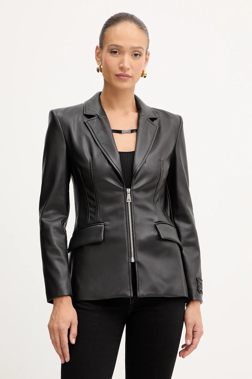 Sako Versace Jeans Couture čierna farba, jednoradová, jednofarebná, 79HAQ703 J0195