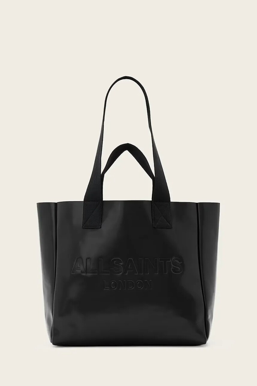 Kožená taška AllSaints IZZY čierna farba, W391XD