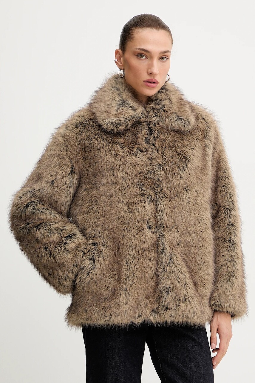 Kabát Liu Jo zelená farba, MF5232 E1095