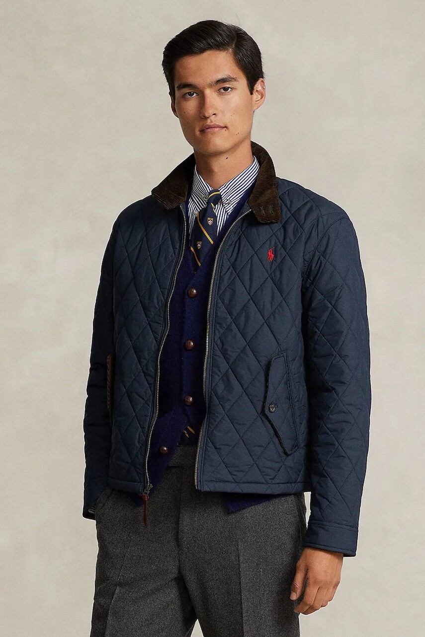 Bunda Polo Ralph Lauren tmavomodrá farba, prechodná, 710911798