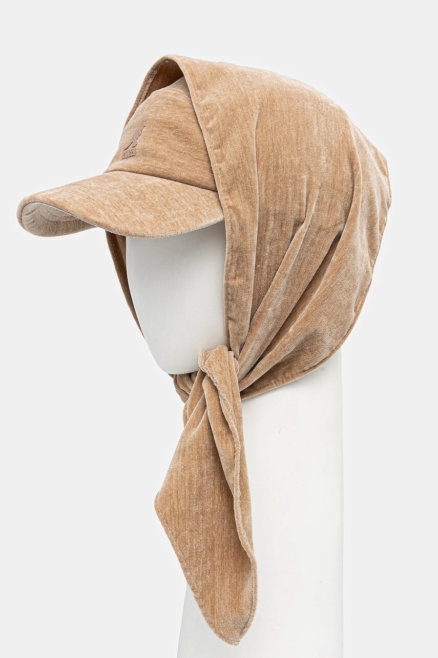Šiltovka Kangol VELVET DRAPE 5-PANEL hnedá farba, K5475.OT272