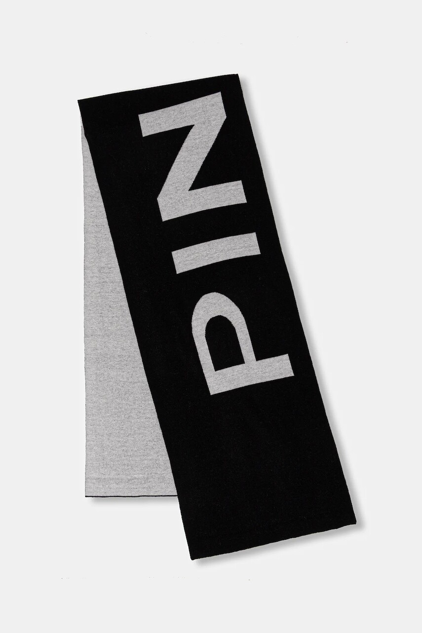 Šál s prímesou vlny Pinko čierna farba, vzorovaný, 105988 A2Z5