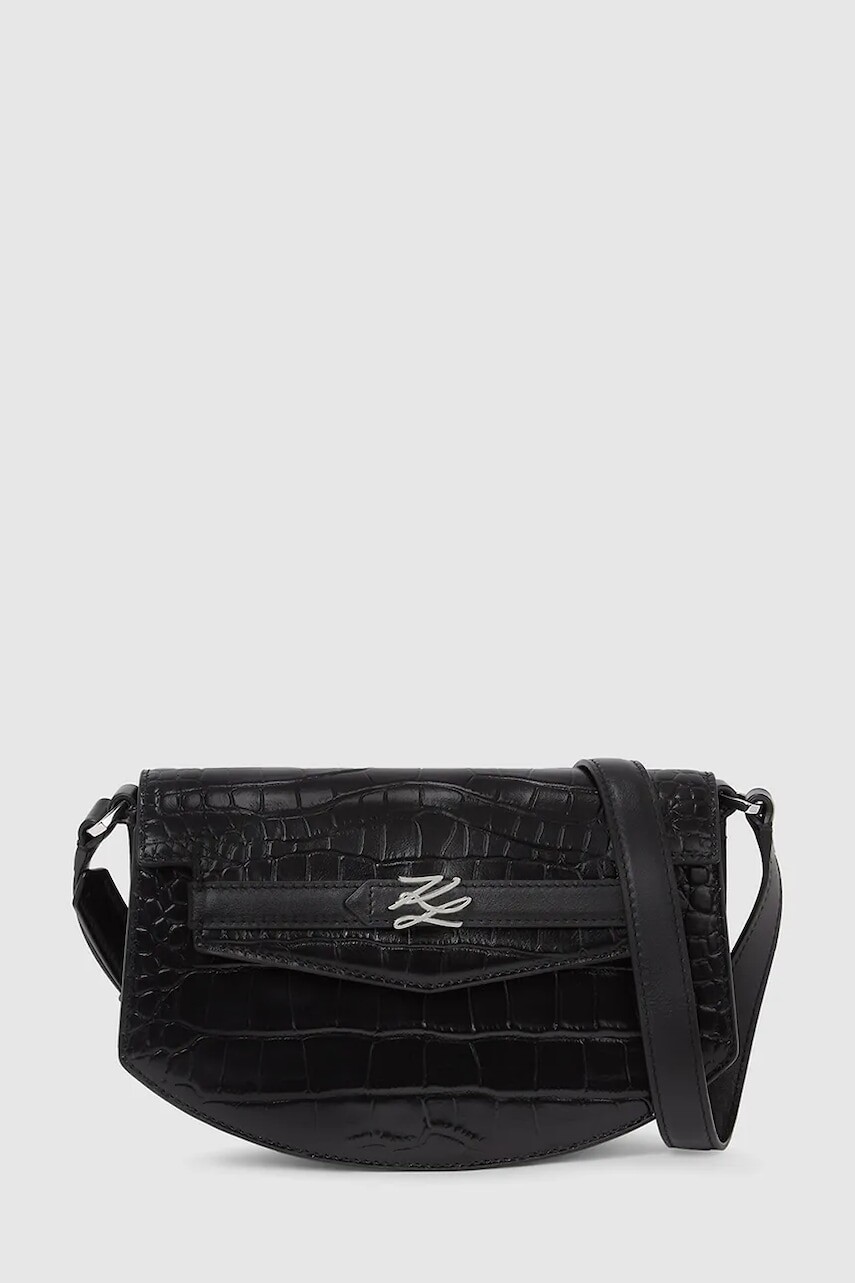 Kožená kabelka Karl Lagerfeld Karl Lagerfeld Studio čierna farba, A4W30135