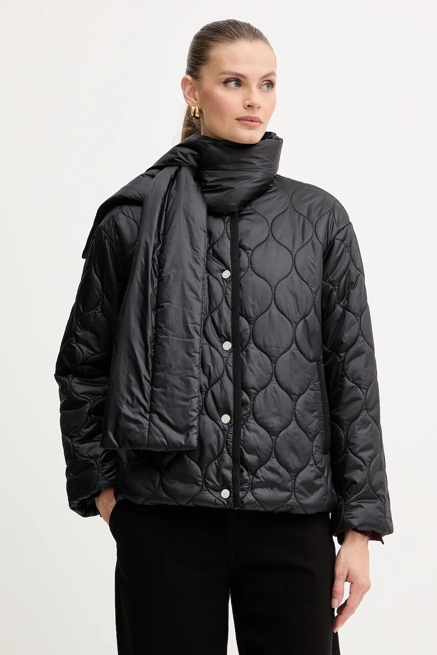 Bunda Liu Jo čierna farba, prechodná, MF5016 T091A