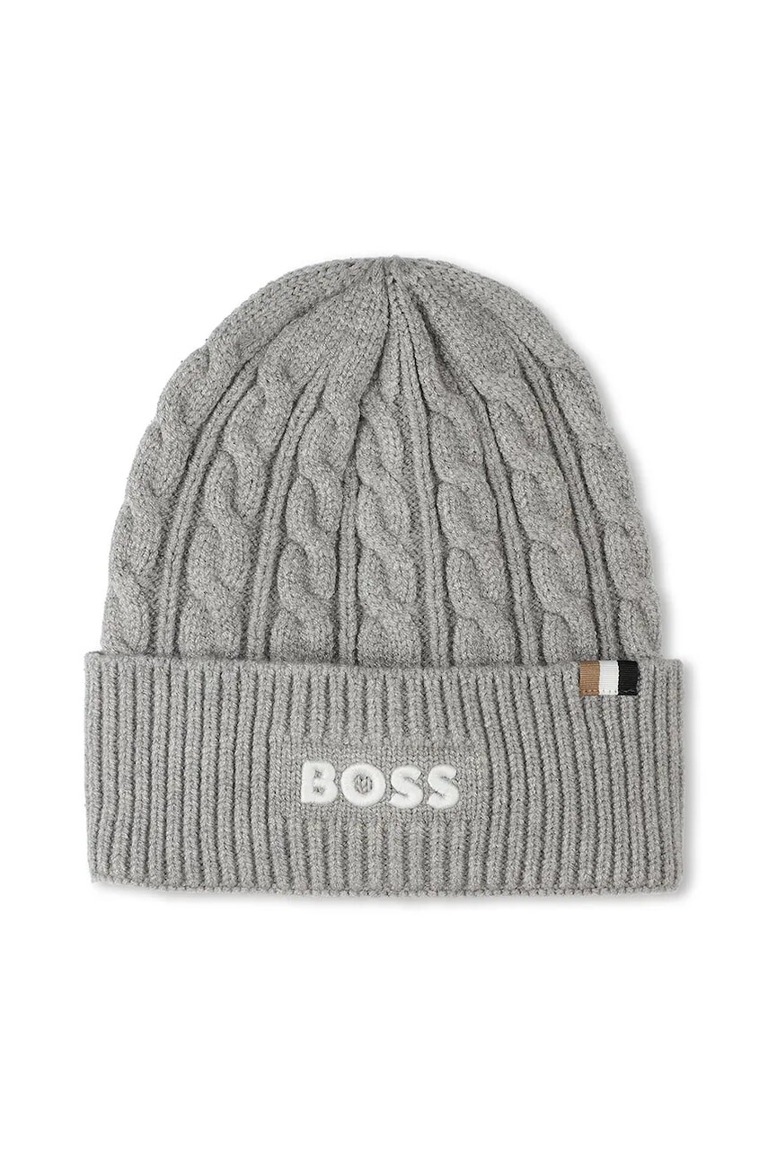 Detská čiapka BOSS šedá farba, J52700