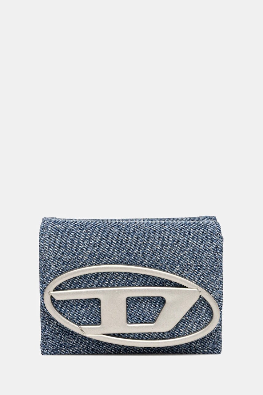 Peňaženka Diesel 1DR 1DR TRI FOLD COIN XS II dámska, modrá farba, X09887.P1730
