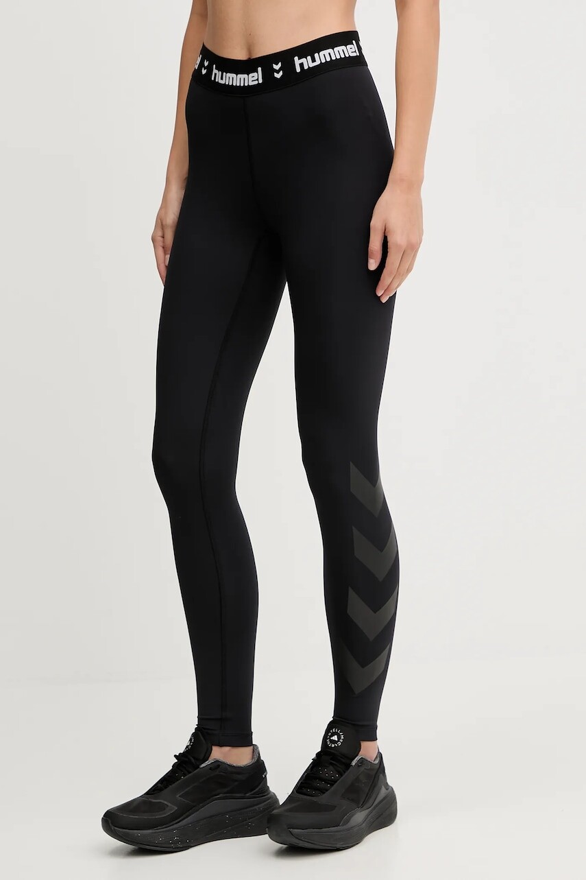 Športové legíny Hummel čierna farba, jednofarebné, 229981