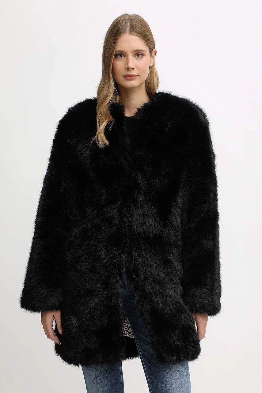 Kabát Blugirl Blumarine čierna farba, RF5135.E1088