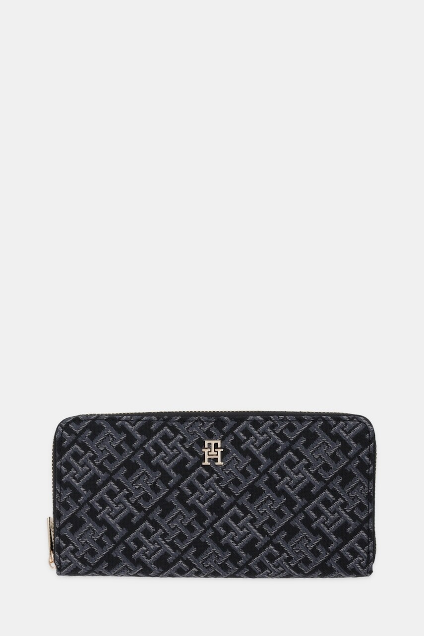 Peňaženka Tommy Hilfiger dámska, čierna farba, AW0AW17956