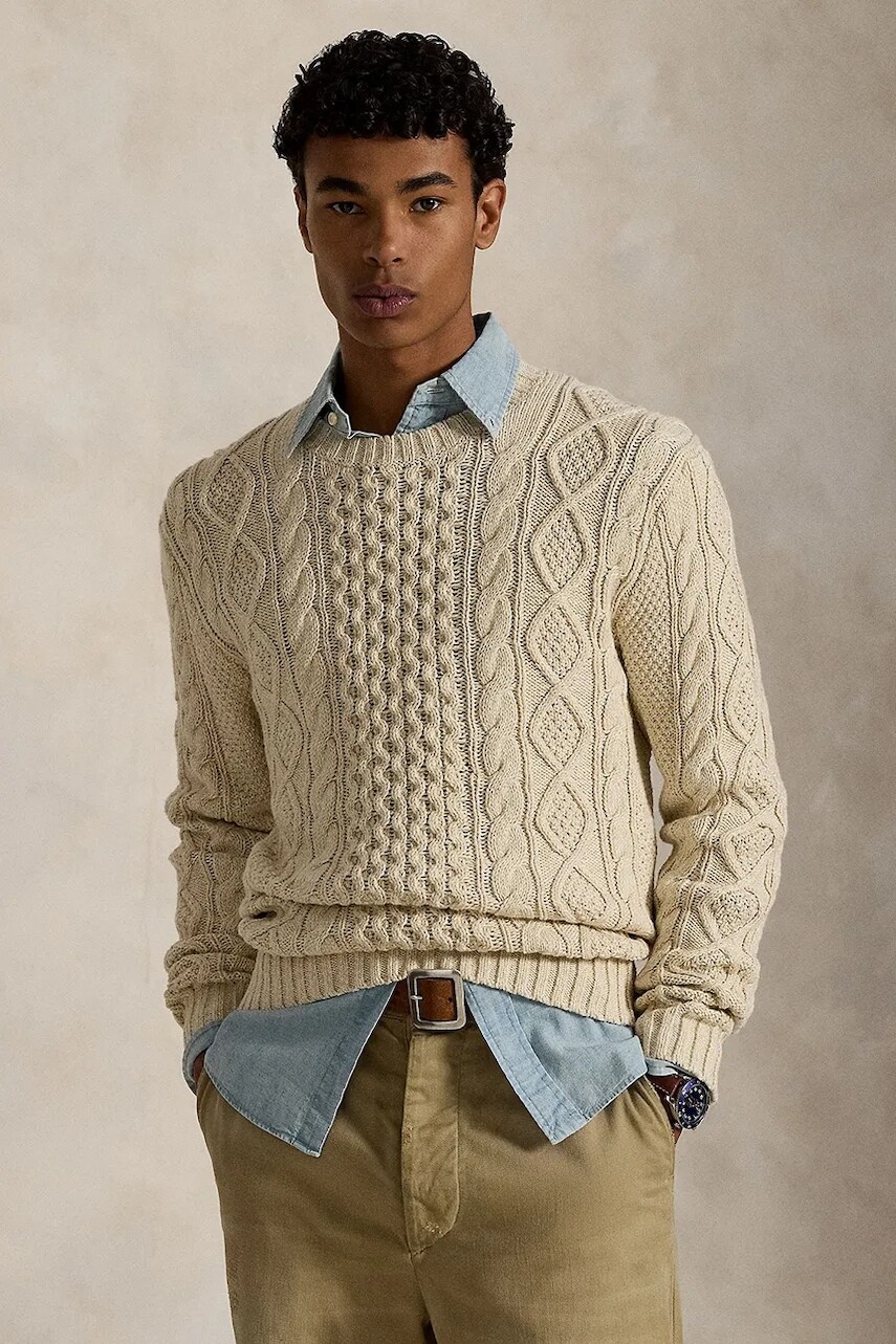 Bavlnený sveter Polo Ralph Lauren žltá farba, 710917054