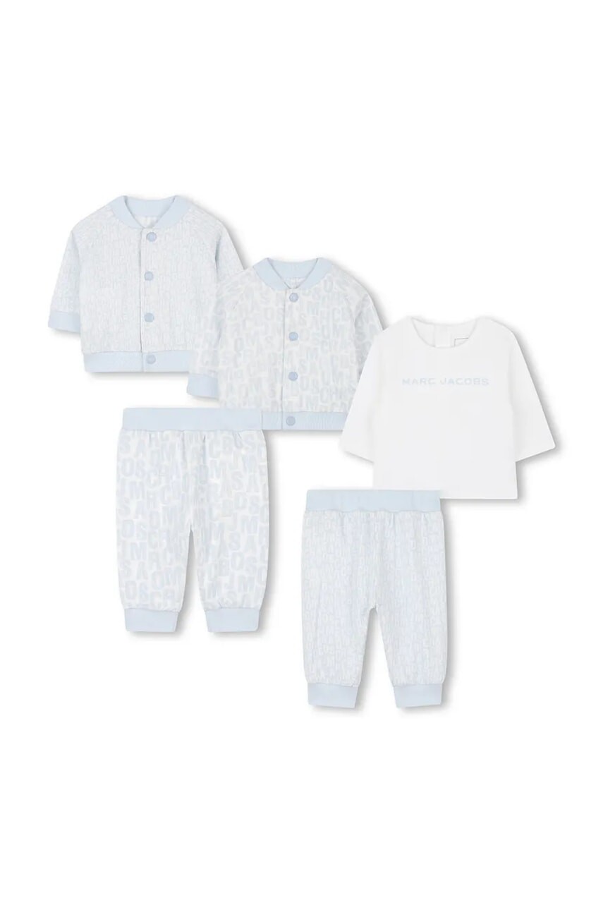 Obojstranná bavlnená detská súprava Marc Jacobs modrá farba, W60660