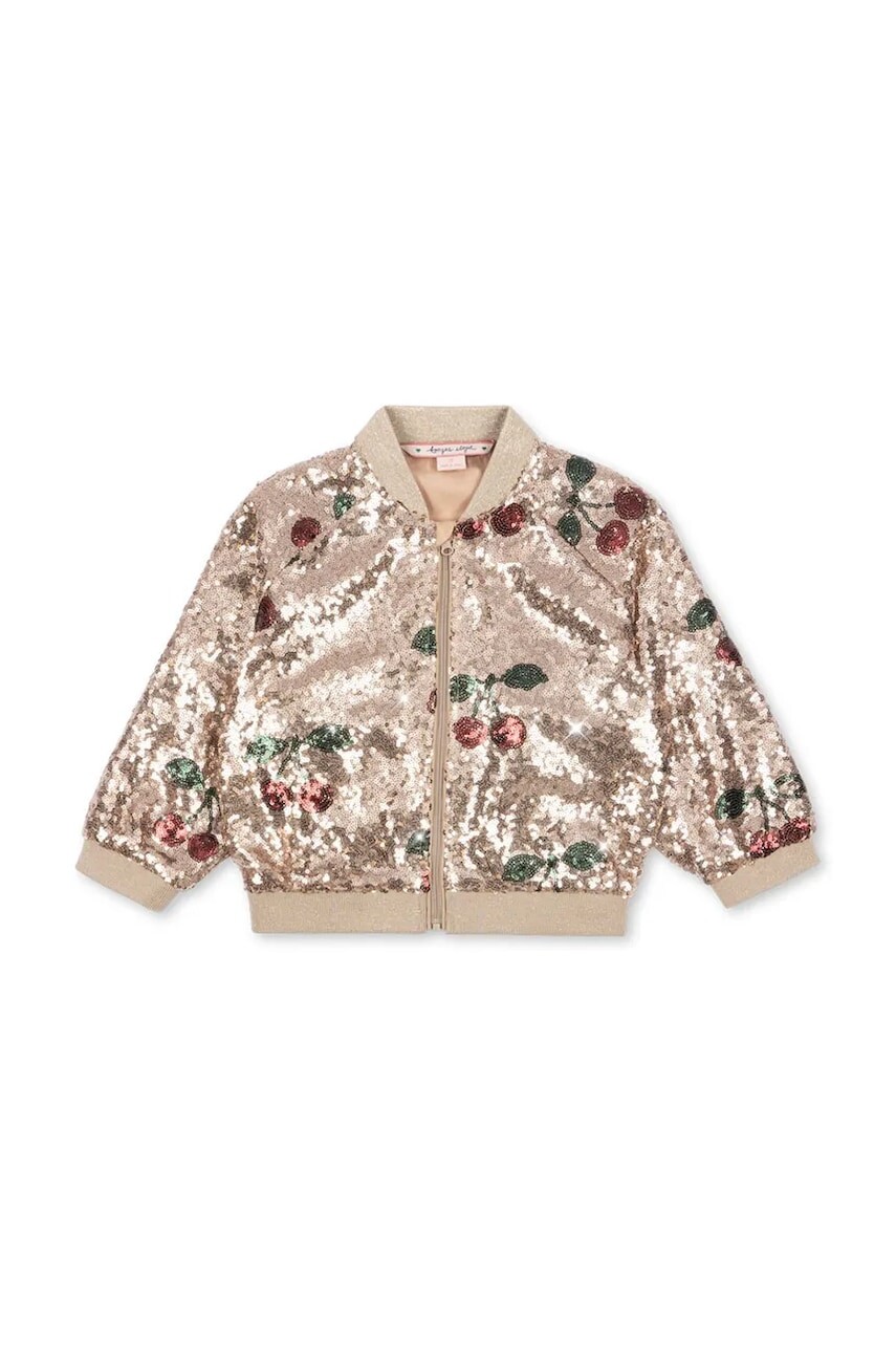 Detská bunda bomber Konges Sløjd STARLA SEQUIN JACKET zlatá farba, KS103991