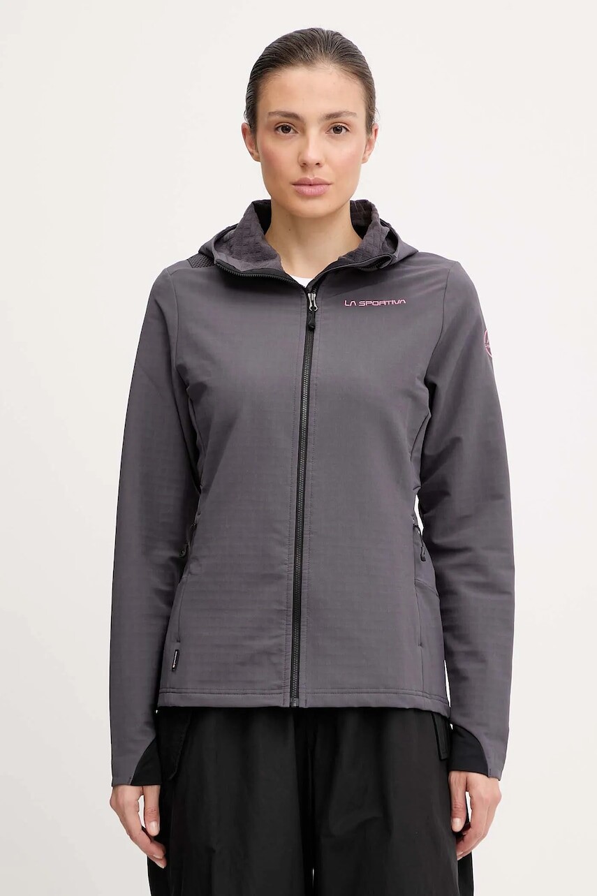 Športová bunda LA Sportiva Descender Storm šedá farba, ZASF034