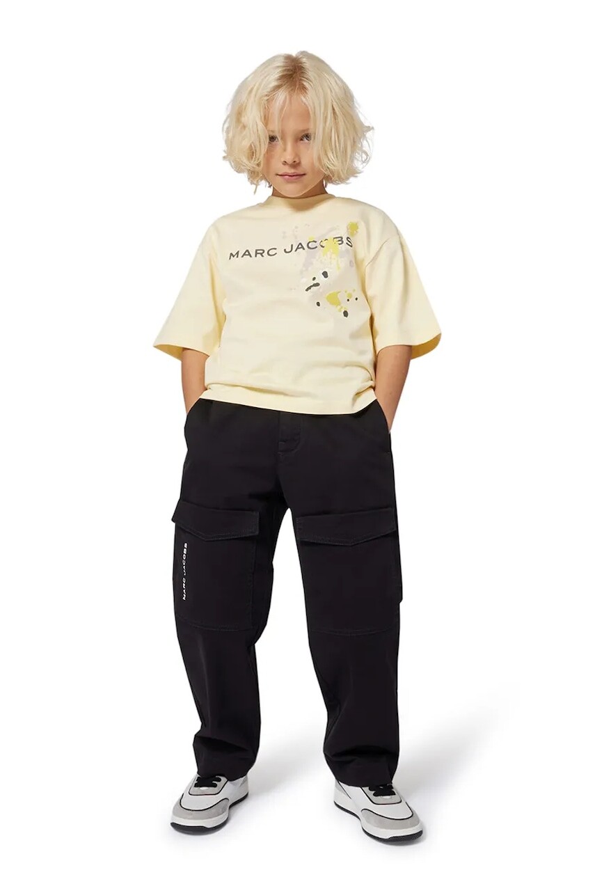 Detské bavlnené tričko Marc Jacobs žltá farba, s potlačou, W60641