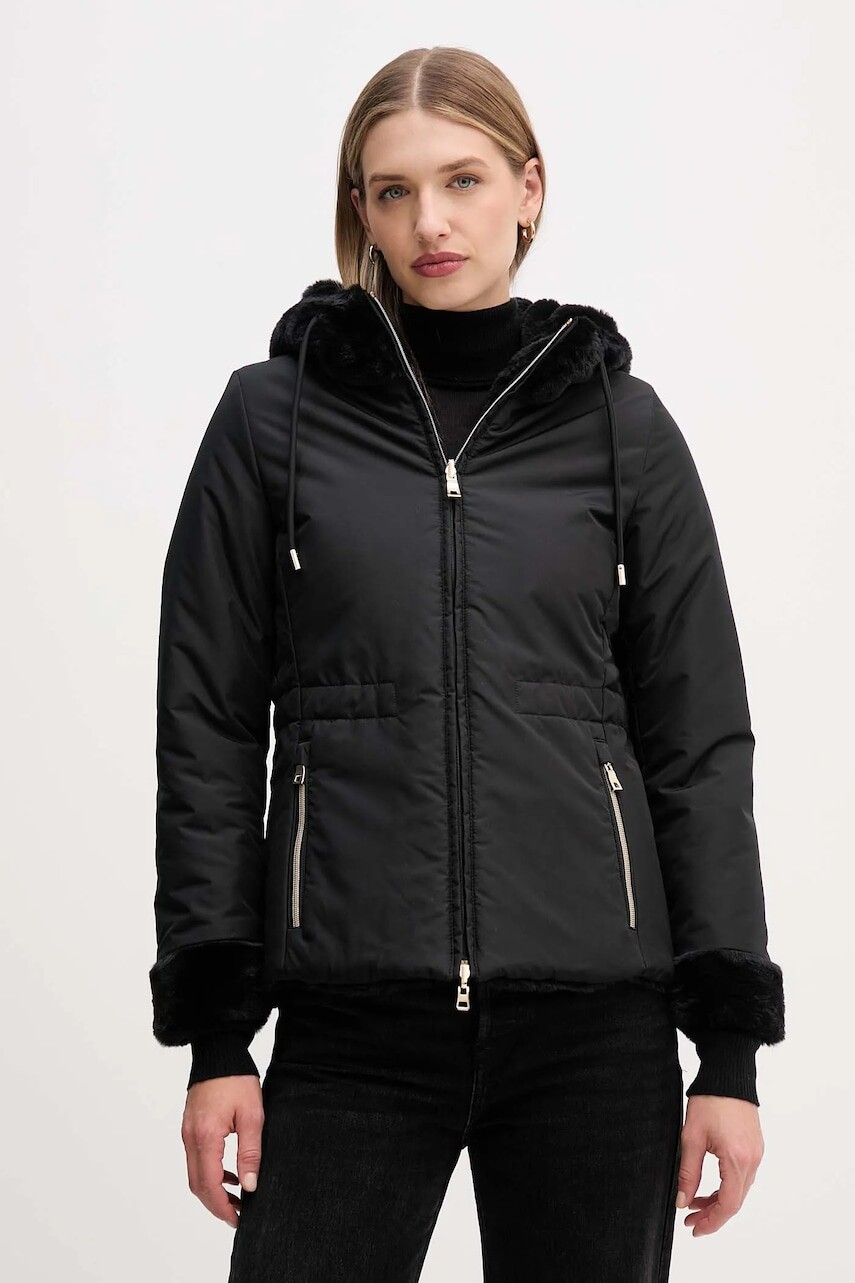 Obojstranná bunda Geox KAULA čierna farba, prechodná, W5622E TC197