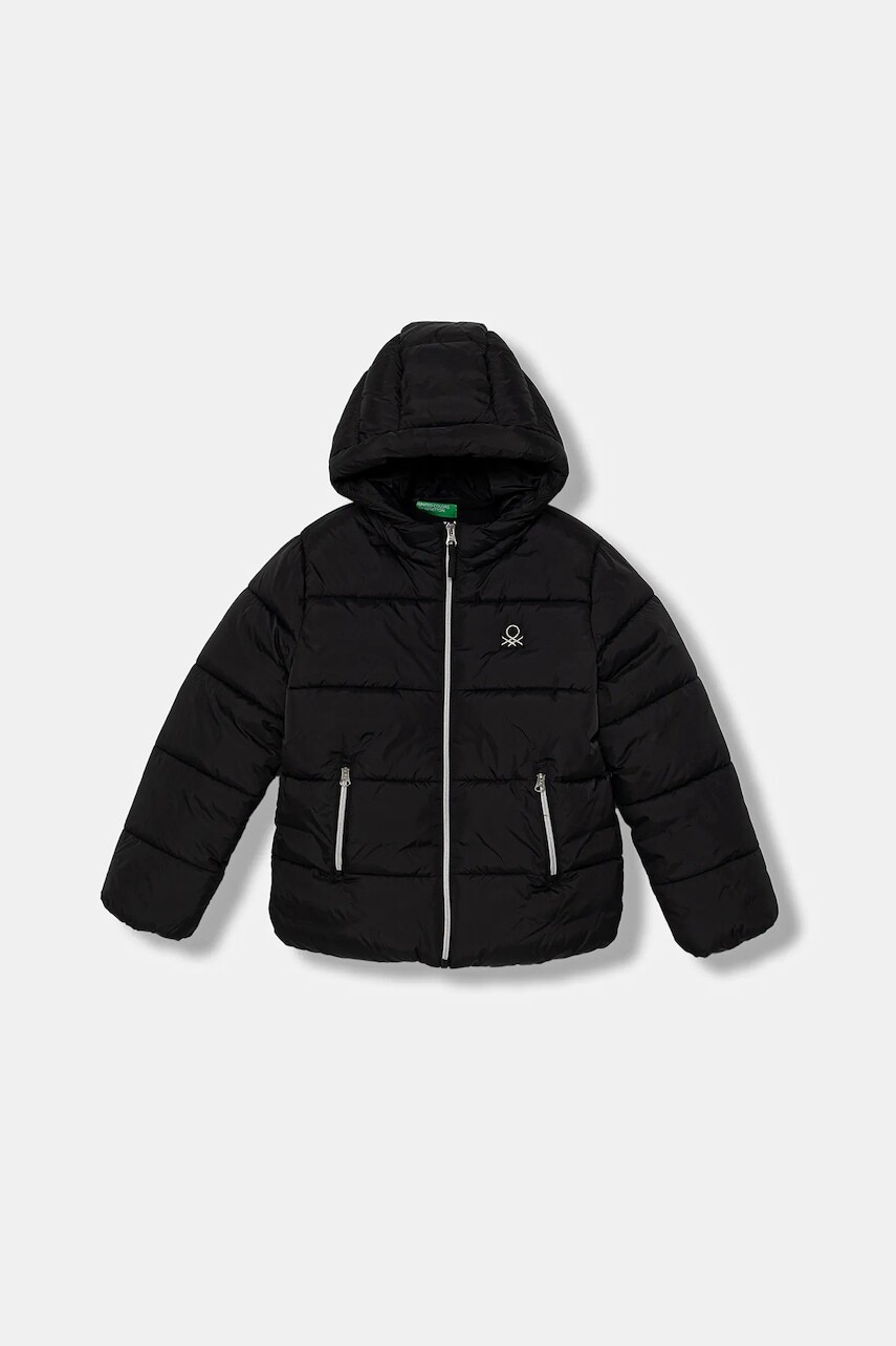 Detská bunda United Colors of Benetton čierna farba, 2LETCN04Y