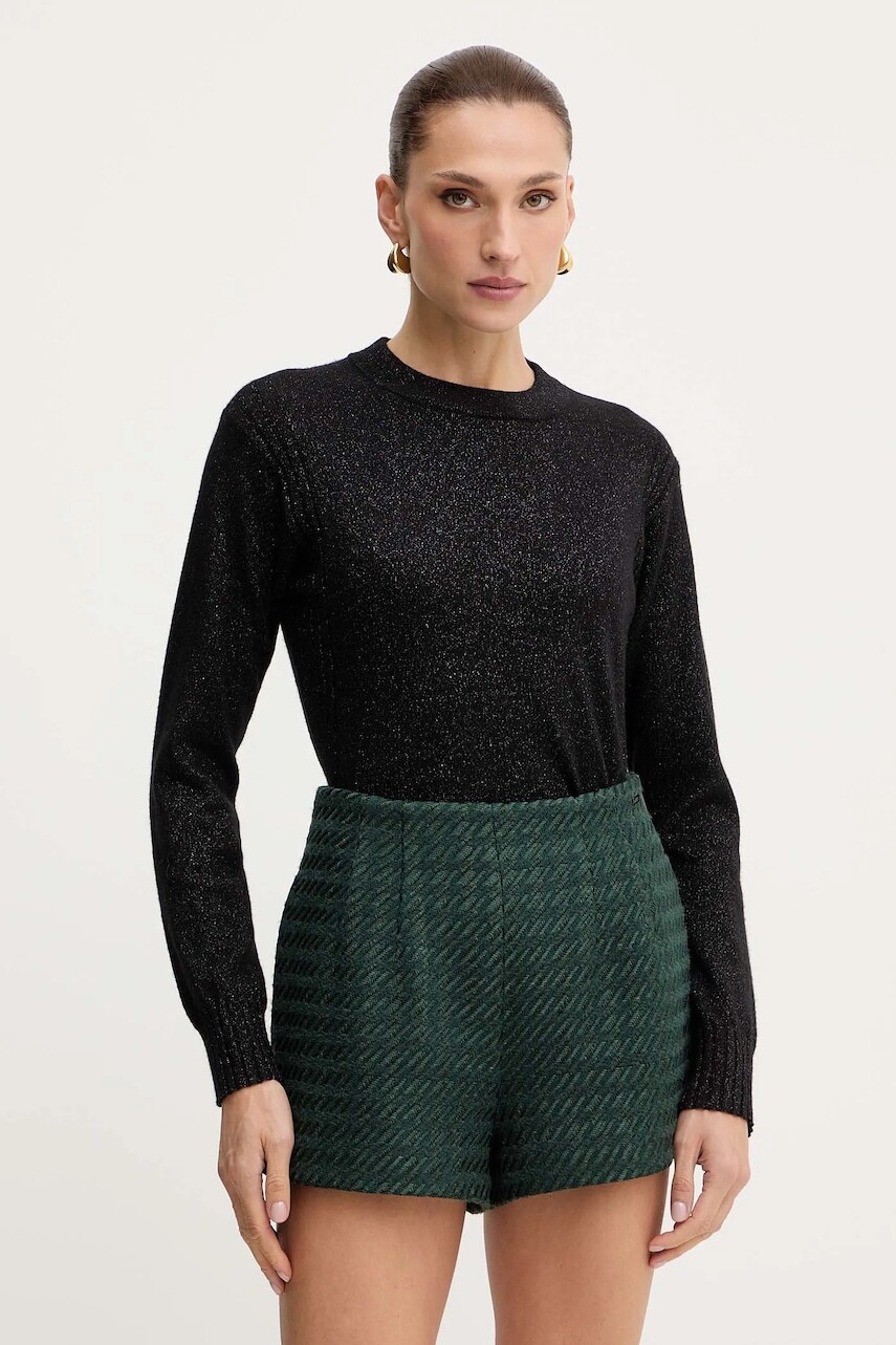 Sveter s prímesou vlny Armani Exchange čierna farba, ľahké, XW001164 AF16181