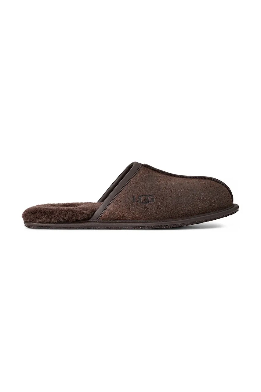 Semišové papuče UGG Scuff Leather Distressed hnedá farba, 1171294.DDC