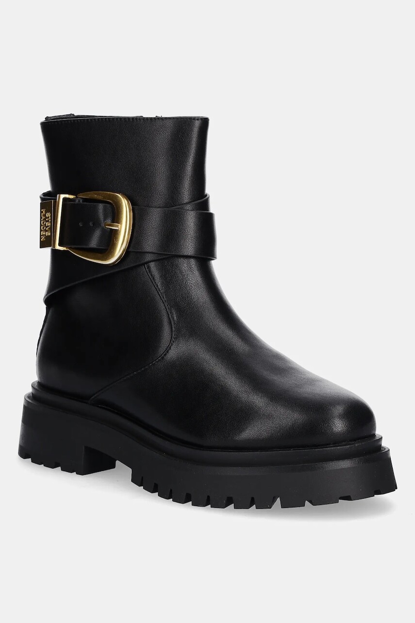 Kožené členkové topánky Steve Madden Lexs čierna farba, na platforme, 11003593