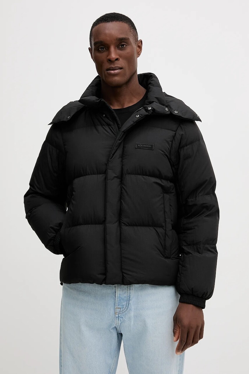 Páperová bunda Armani Exchange čierna farba, XM001098 AF16340