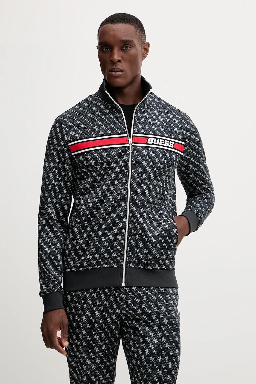 Mikina Guess KORBIN čierna farba, vzorovaná, Z2BQ06 K7122