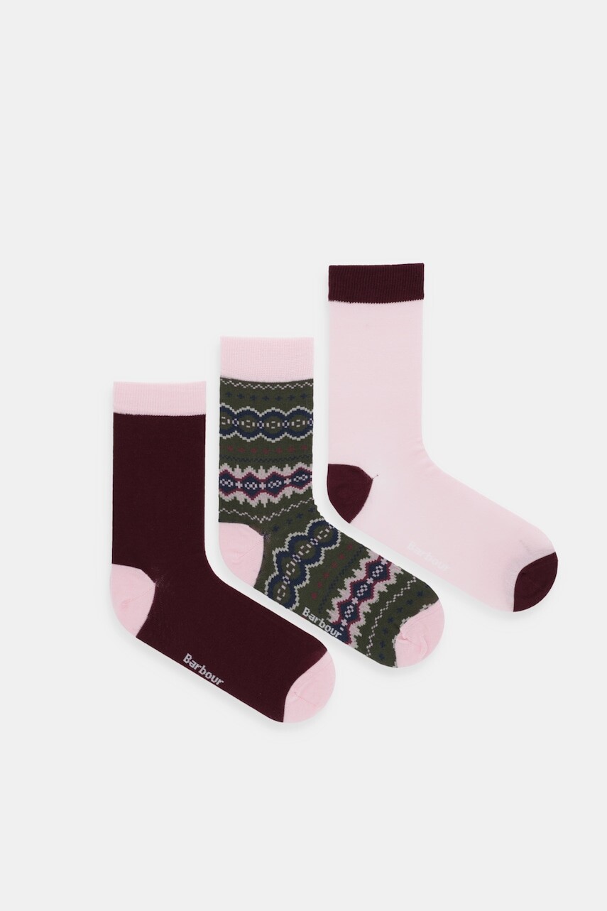 Ponožky Barbour 3-pak zelená farba, LGS0102