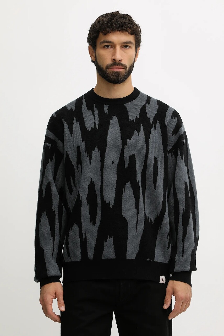 Sveter Calvin Klein Jeans čierna farba, LV04RD310G