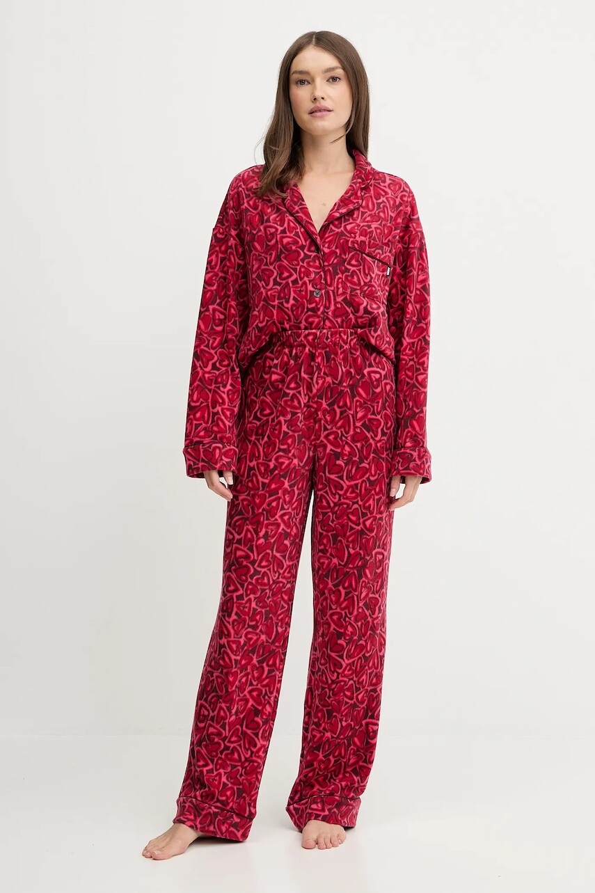 Pyžamo Dkny dámske, červená farba, YI90078F
