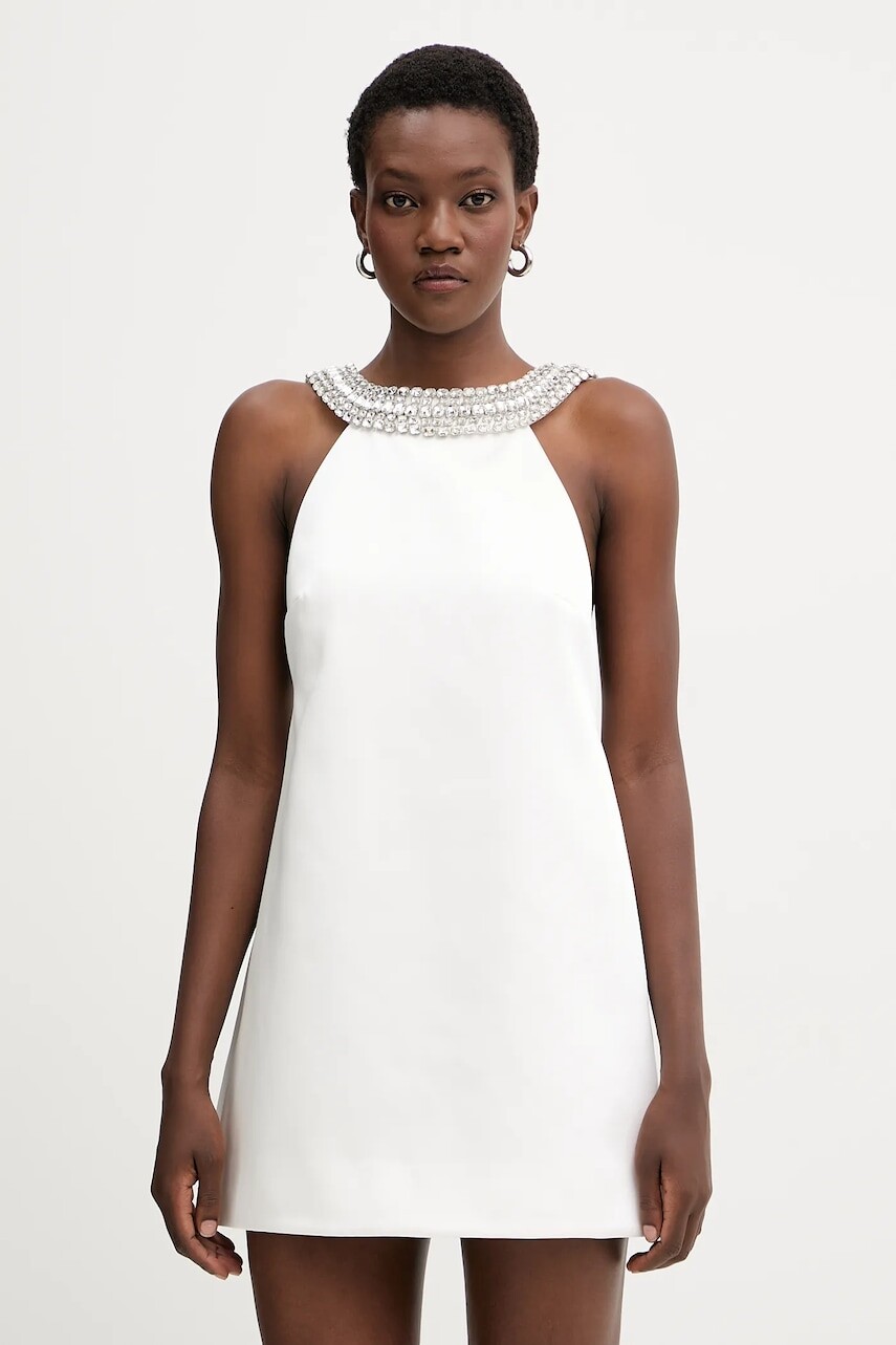 Šaty Retrofete Kenai biela farba, mini, rovný strih, R-FW25-11959-17