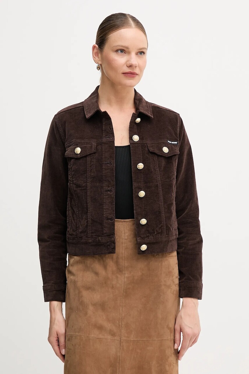 Bunda Dkny hnedá farba, prechodná, DJ5J6205