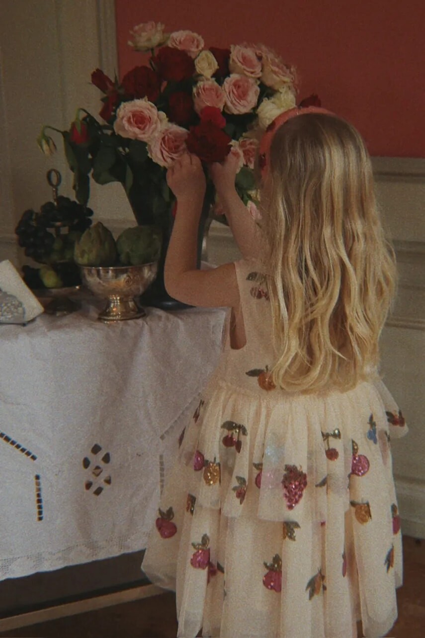 Dievčenské šaty Konges Sløjd YVONNE FAIRY DRESS béžová farba, mini, áčkový strih, KS104471