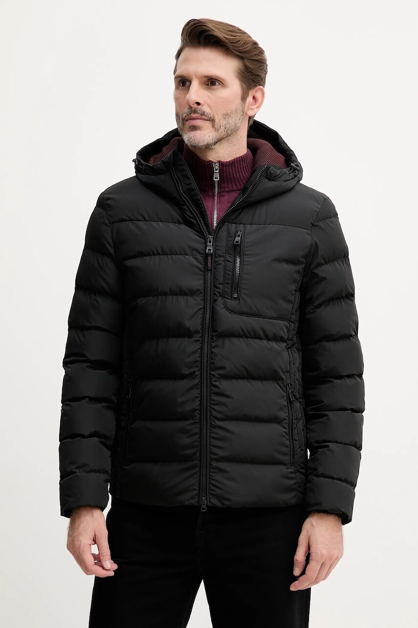 Bunda Geox SNAKE čierna farba, zimná, M5628A T3266