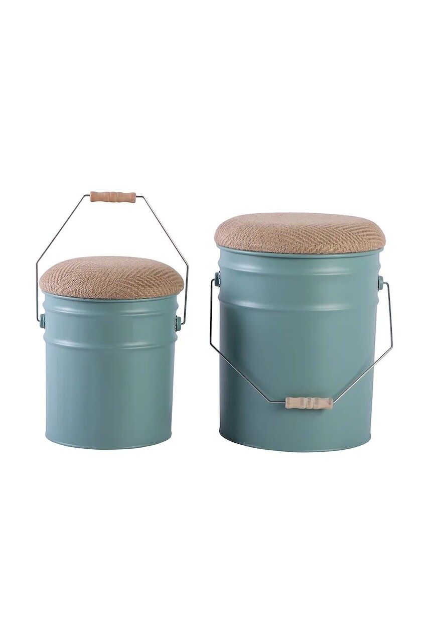 Stolička s úložným priestorom Leitmotiv Buckets 39 x 31 cm 2-pak tyrkysová farba
