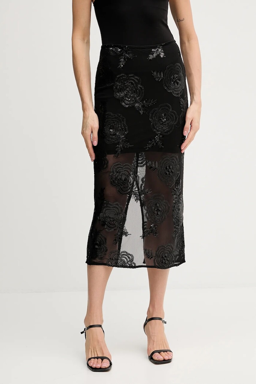 Sukňa Rotate čierna farba, midi, puzdrová, 114924100