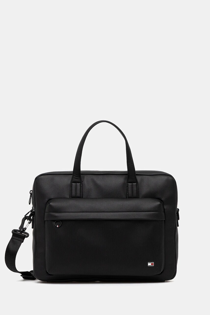 Taška Tommy Hilfiger čierna farba, AM0AM13989