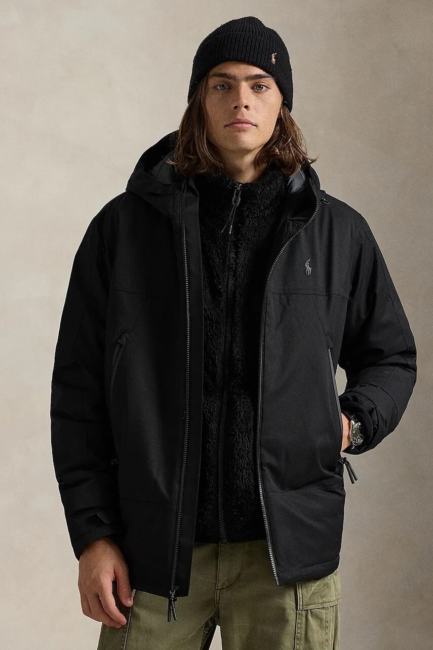 Bunda Polo Ralph Lauren čierna farba, prechodná, 710967882