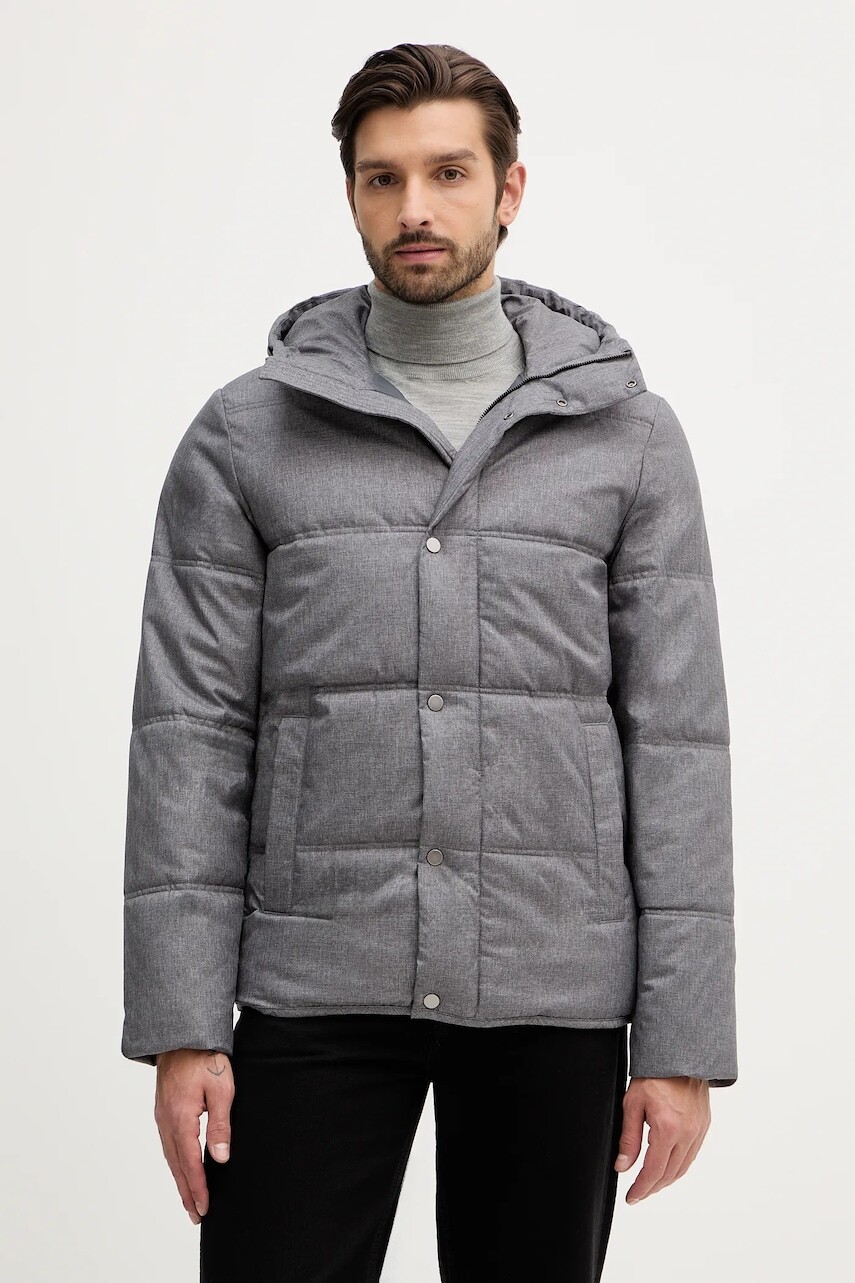 Bunda United Colors of Benetton šedá farba, zimná, 2MNAUN06X