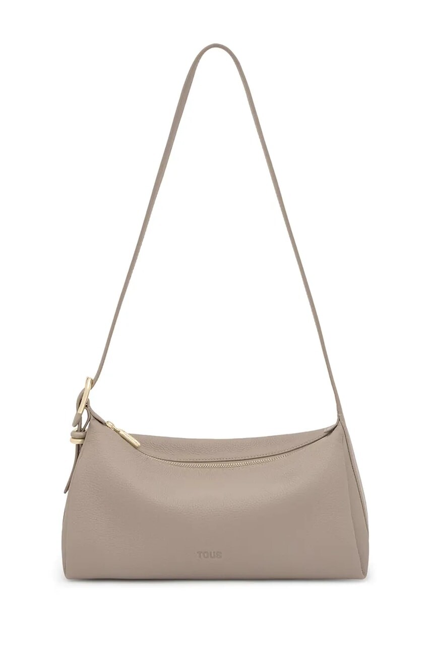 Kožená kabelka Tous FOLD šedá farba, 2002306744