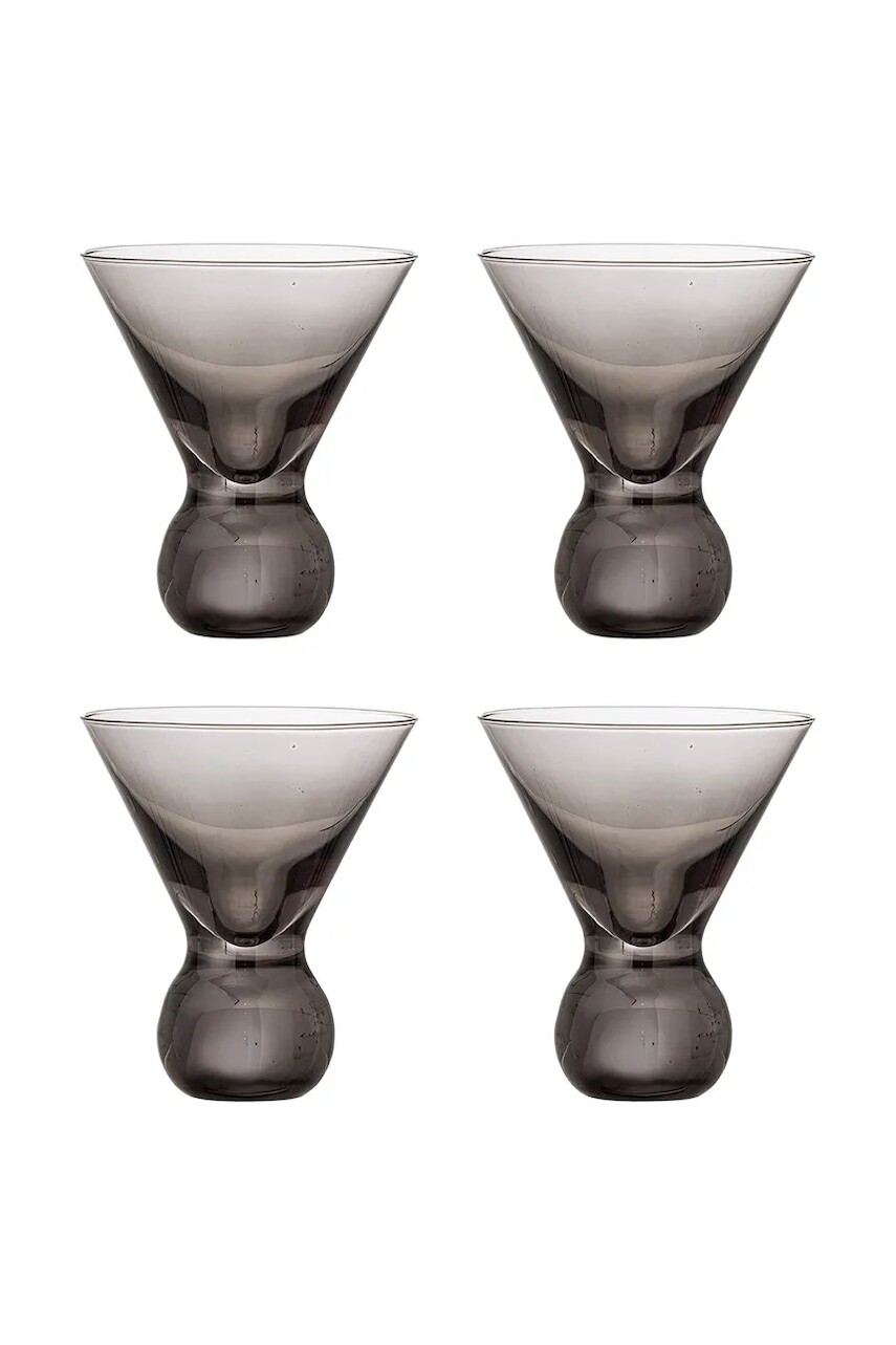 Sada kokteilových pohárov Bloomingville Corliss 165 ml 4-pak šedá farba