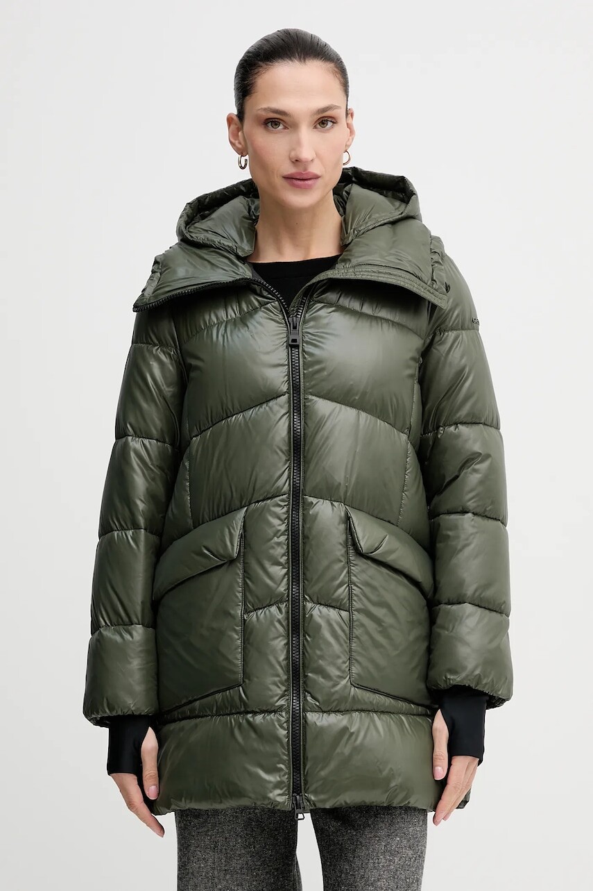 Bunda Geox SERILDA zelená farba, zimná, W5628G T3121