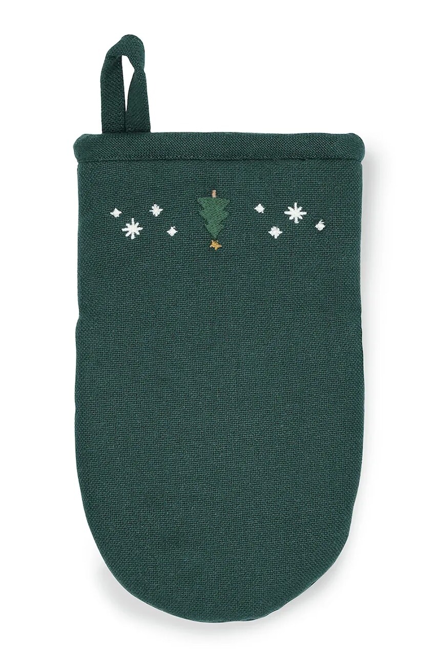 Bavlnená kuchynská rukavica Juna Christmas Fable zelená farba