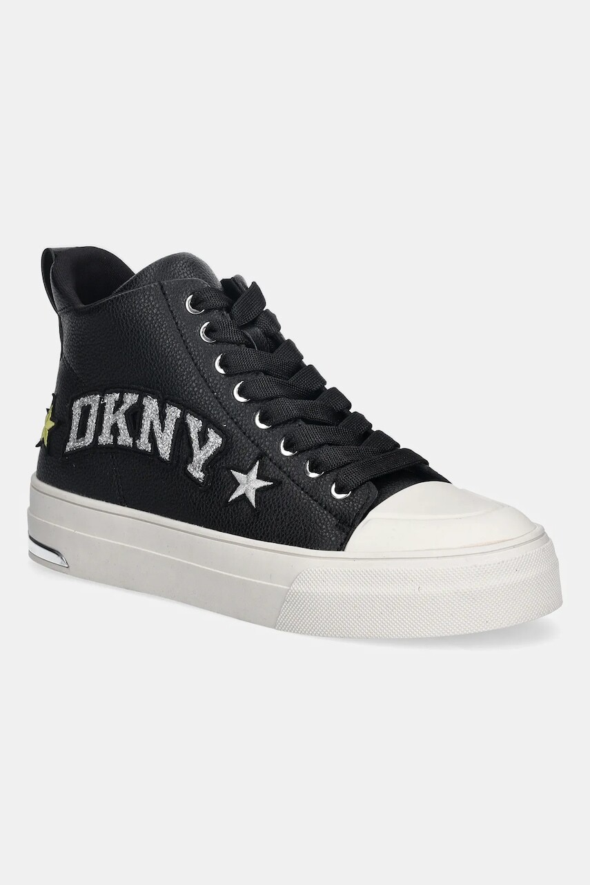 Kožené tenisky Dkny Yaser Star čierna farba, K4597935