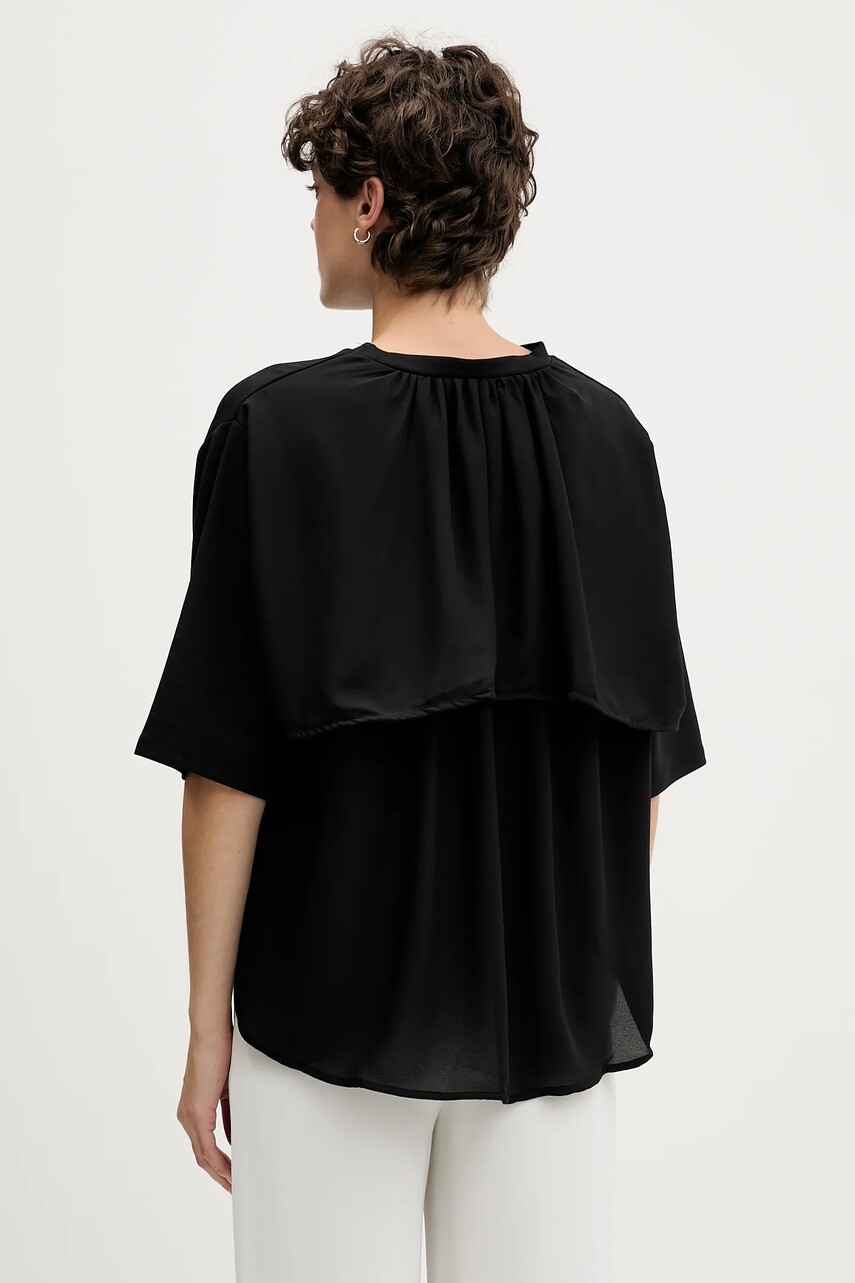 Tričko Sisley dámske, čierna farba, 3JTHL1080