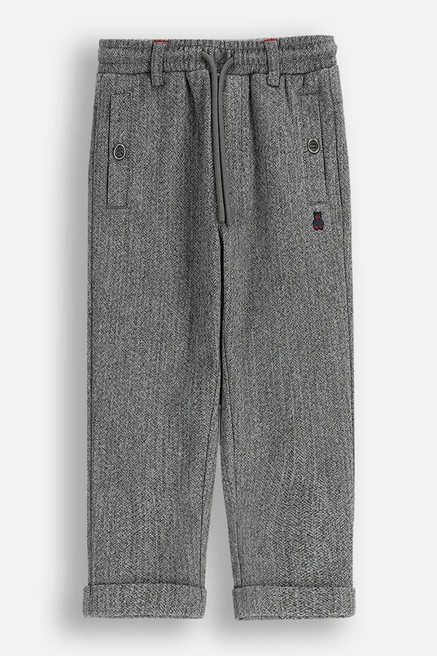 Nohavice pre bábätká Coccodrillo šedá farba, vzorované, ELEGANT BABY BOY