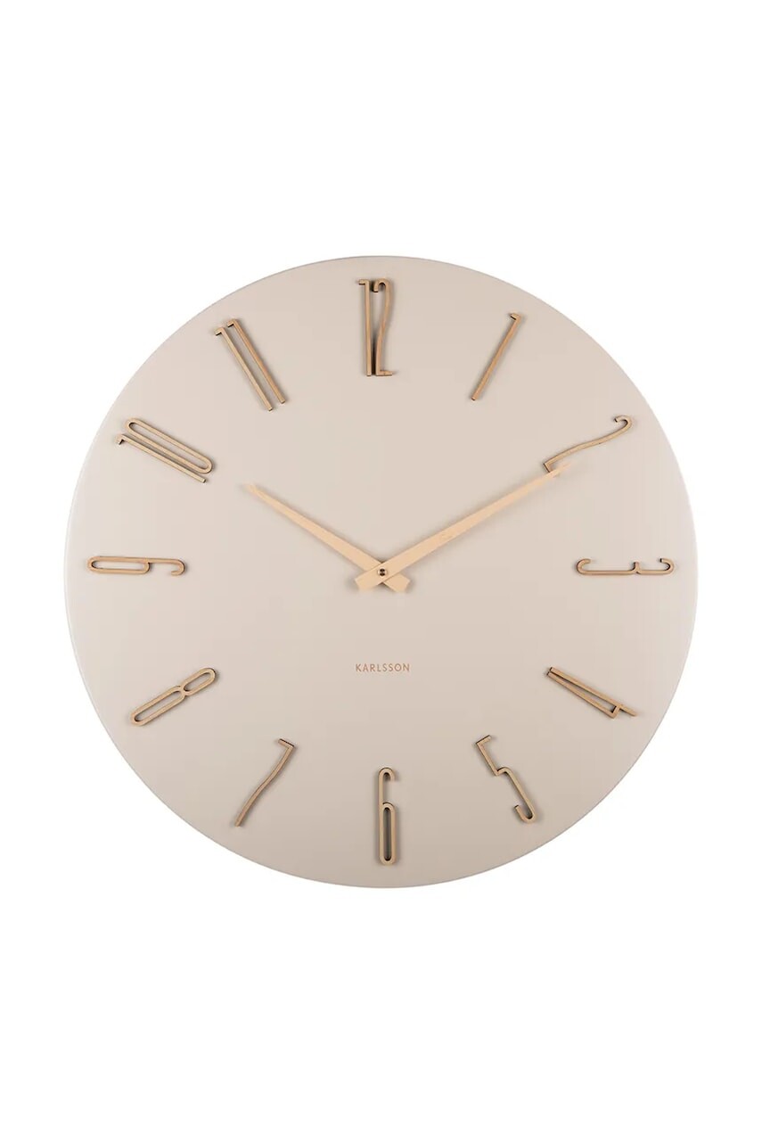 Nástenné hodiny Karlsson Esmerado 60 cm béžová farba