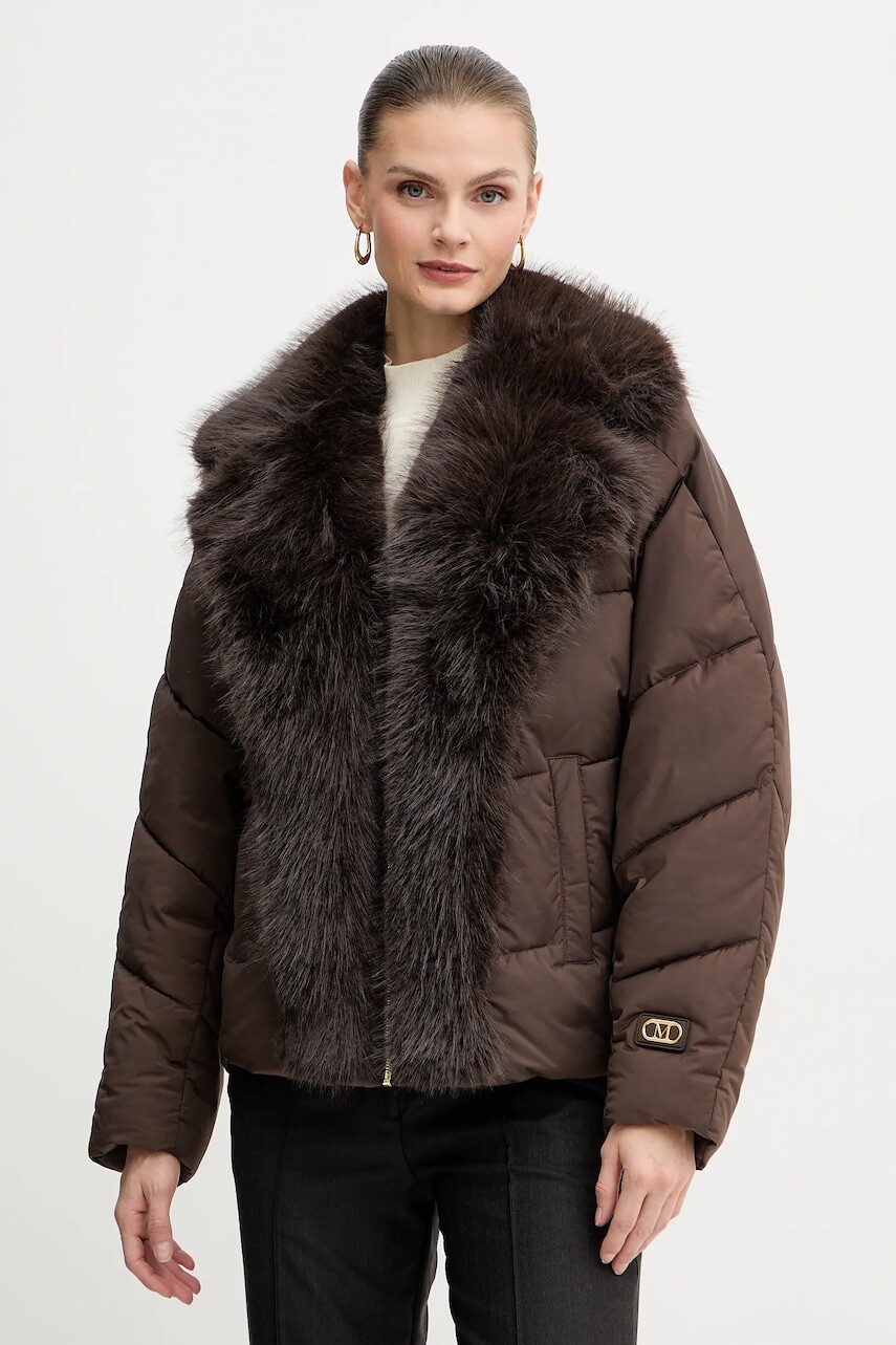 Bunda Marciano by Guess ESTELLA hnedá farba, zimná, 5BGL33 7378A